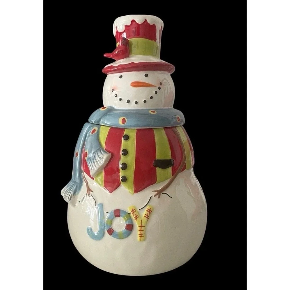 Certified International Snowman Cookie Jar Anne Tavoletti Joy Holiday Ceramic